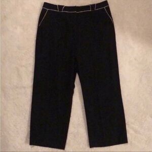 Larry Levine Stretch Pants Black & White Dress Cropped Ankle Size 10